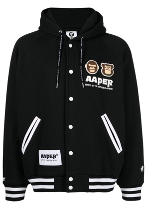 AAPE BY *A BATHING APE® logo-print hooded jacket - Black
