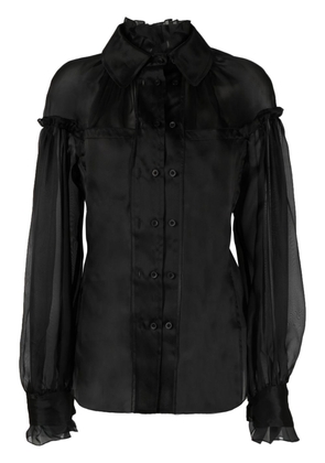032c sheer-panel detail blouse - Black