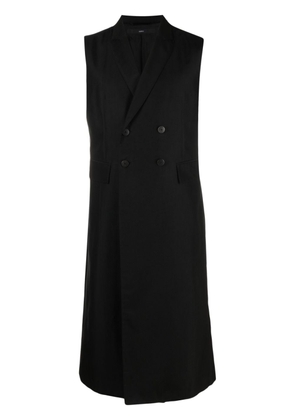 SAPIO double-breasted sleeveless coat - Black