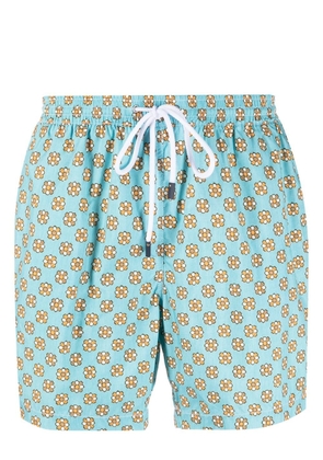 Barba floral-print swim shorts - Blue