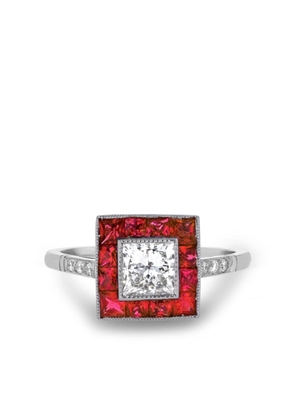 Pragnell Vintage platinum ruby and diamond ring - Silver