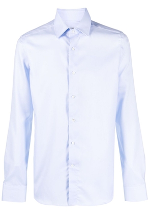 Canali long-sleeve cotton shirt - Blue
