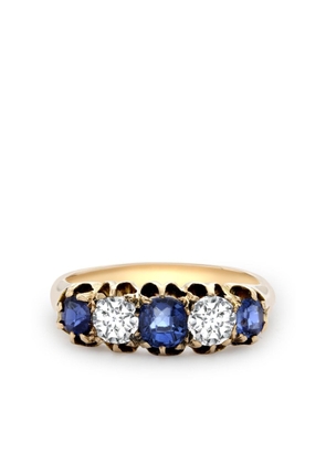 Pragnell Vintage 18kt yellow gold Victorian sapphire and diamond ring