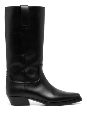 CHANEL Pre-Owned CC knee-high cowboy boots - Black