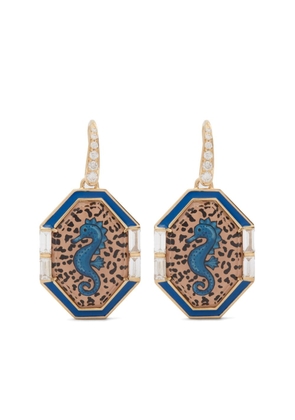 Francesca Villa 18kt yellow gold Beach Time diamond earrings - Blue