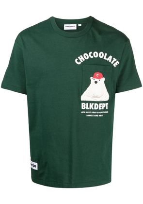 CHOCOOLATE logo-print T-shirt - Green