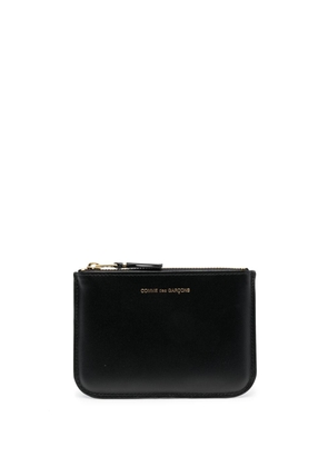 Comme Des Garçons Wallet logo-lettering zip leather wallet - Black