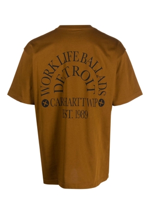 Carhartt WIP logo-print organic cotton T-shirt - Brown
