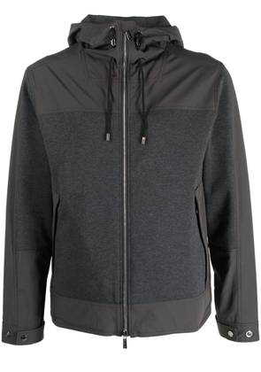 Moorer panelled cotton hooded jacket - Grey