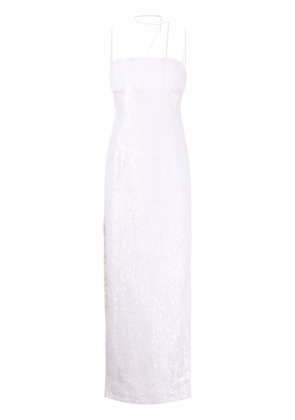 Rachel Gilbert Foster sequinned side-slit maxi dress - Neutrals