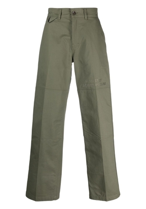 Honor The Gift logo-embroidered cotton trousers - Green