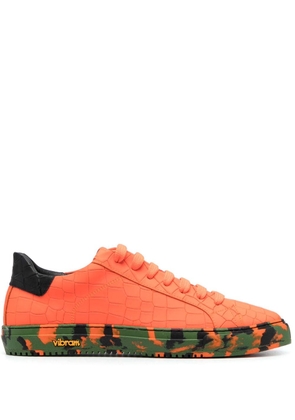 Hide&Jack embossed crocodile effect leather sneakers - Orange