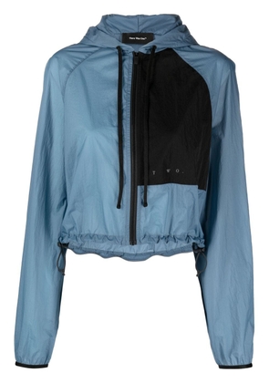 There Was One cropped hooded lightweight jacket - Blue