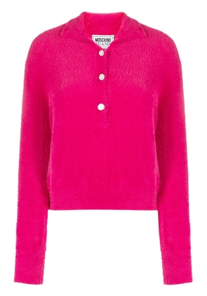 MOSCHINO JEANS knitted long-sleeve polo collar - Pink