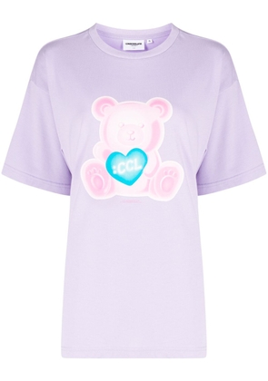 CHOCOOLATE bear-print cotton T-shirt - Purple