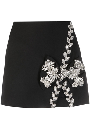 Loulou Mina embellished bow-detail miniskirt - Black