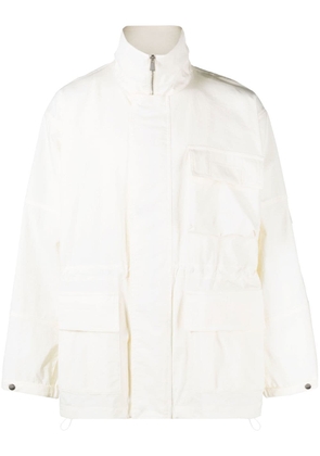 There Was One cargo-pockets high-neck parka jacket - White