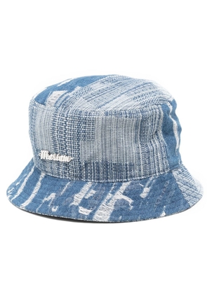 Musium Div. logo-patch denim bucket hat - Blue