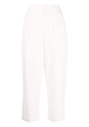 izzue elasticated-waist cropped trousers - White