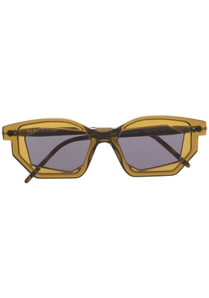 Kuboraum geometric-frame tinted sunglasses - Green