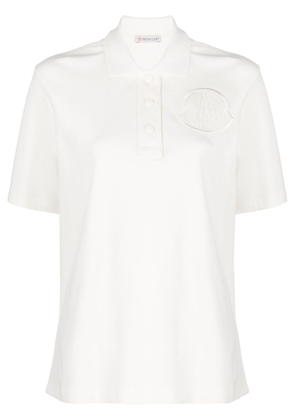 Moncler logo-embroidered cotton polo shirt - White