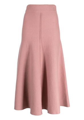 Pringle of Scotland wool-blend knitted midi skirt - Pink
