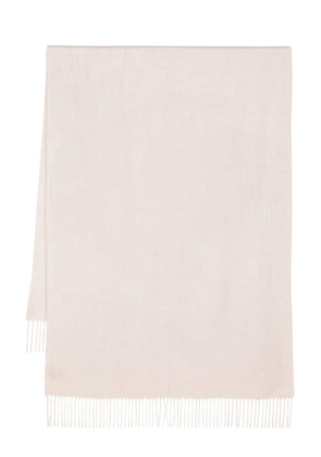 N.Peal fringed cashmere scarf - White