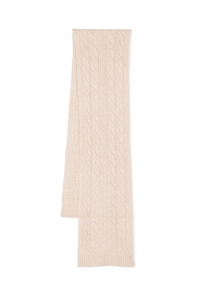 N.Peal cable-knit cashmere scarf - Neutrals