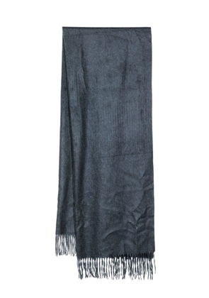 N.Peal fringed-edge cashmere woven shawl - Blue