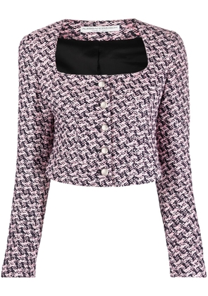 Alessandra Rich houndstooth cropped jacket - Pink