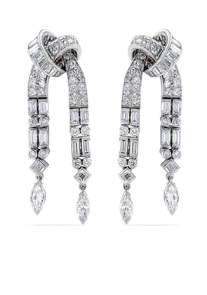 Pragnell Vintage platinum Art Deco diamond drop earrings - Silver