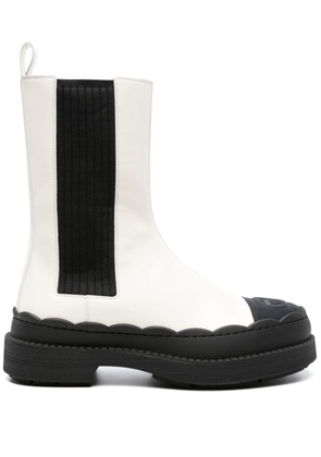 Gucci bi-tonal panelled ankle boots - White