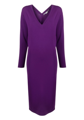 Stella McCartney V-neck knitted midi dress - Purple