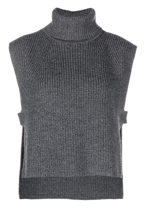 MARANT ÉTOILE roll-neck crochet vest - Grey