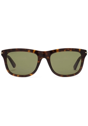 Gucci Eyewear tortoiseshell-effect rectangular-frame sunglasses - Brown