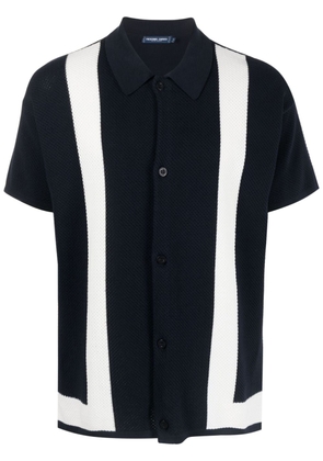 Frescobol Carioca striped button-up piqué shirt - Blue