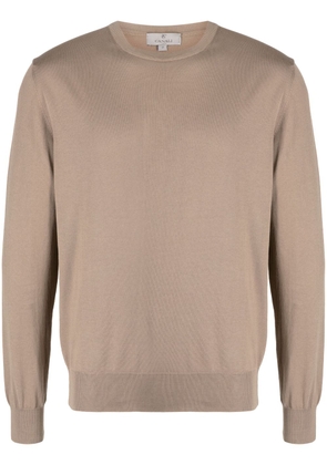 Canali round-neck knitted jumper - Brown