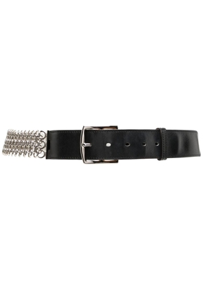 Hermès Pre-Owned mesh chain leather belt - Black