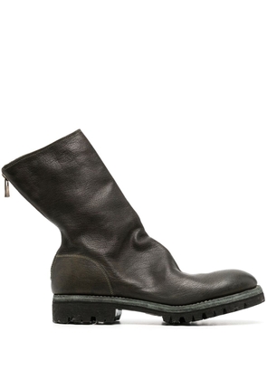 Guidi round-toe leather boots - Green