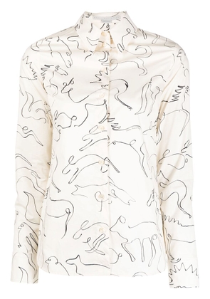 Stella McCartney animal-print long-sleeve shirt - White