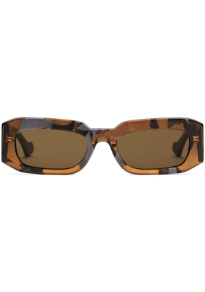 Gucci Eyewear graphic-print rectangular-frame sunglasses - Brown