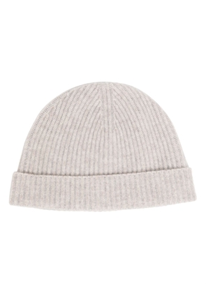 N.Peal ribbed-knit cashmere beanie - Grey