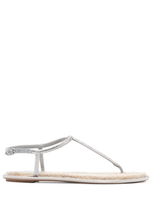 René Caovilla rhinestone embellished thong sandals - Grey