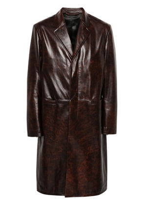 Acne Studios single-breasted leather coat - Brown