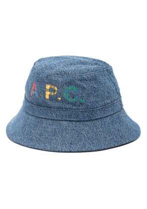 A.P.C. logo-print bucket hat - Blue