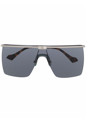 Gucci Eyewear tortoiseshell-effect oversize-frame sunglasses - Silver