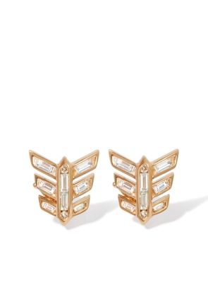 Annoushka 18kt yellow gold Deco Feather diamond stud earrings
