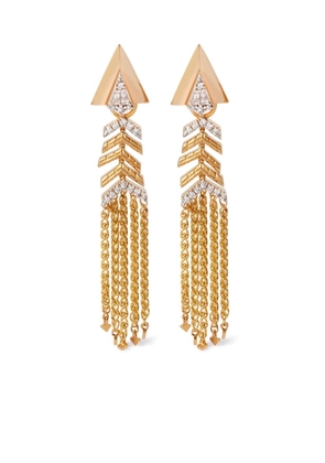 Annoushka 18kt yellow gold Deco Shimmy diamond arrow earrings