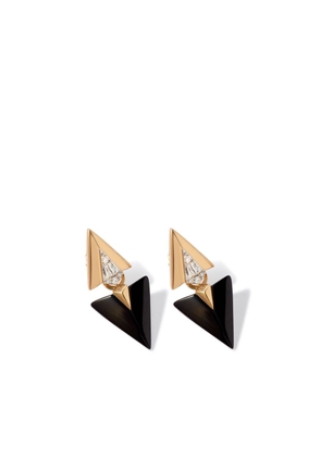 Annoushka 18kt yellow gold Deco Arrow diamond and onyx earrings - Black
