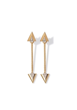 Annoushka 18kt yellow gold Deco Long Arrow diamond drop earrings